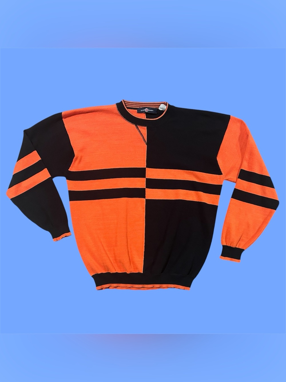 Vintage Black And Orange Colorblock Geometric Crewneck Sweater Large
Vintage c